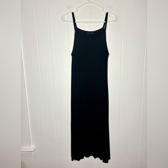 Eileen Fisher Viscose Square Neck Midi Dress Black Women’s Size Small Stretch - Picture 2 of 7
